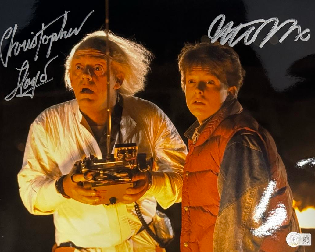 Michael J Fox & Christopher Lloyd Signed 11x14 Photo (Back To The Future) - Beckett COA